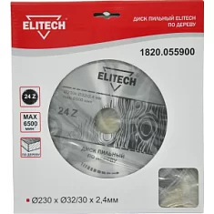 Вы смотрели Диск пильный Elitech 230x2,4х32/30 мм 24T