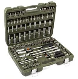 Фото товара «Набор головок 12-гранных и принадлежностей Дело Техники 1/4", 1/2" (108 шт)»