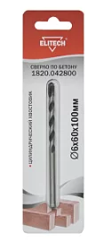 Фото товара «Сверло по бетону Elitech 6х100 мм (1 шт)»