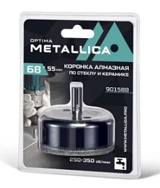 Товар «Коронка алмазная Metallica Optima 68x55 мм #80 по стеклу/плитке» Фото товара «Коронка алмазная Metallica Optima 68x55 мм #80 по стеклу/плитке»