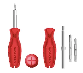Фото товара «Отвертка с насадками WORKPRO 6-в-1 с однокомпонентной рукояткой (WP221066)»
