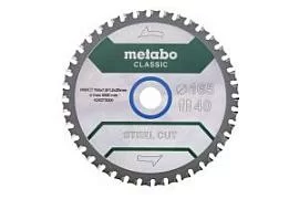 Товар «Диск пильный Metabo Steel Cut Classic WZ 4° 165x20 мм 40T по металлу» Фото товара «Диск пильный Metabo Steel Cut Classic WZ 4° 165x20 мм 40T по металлу»