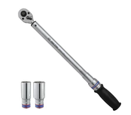 Фото товара «Ключ динамометрический King Tony 1/2", 40-200 Нм в комплекте 2 торцевые головки»