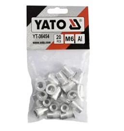 Товар «Заклепки резьбовые YATO М6 алюминиевые (20 шт)» Фото товара «Заклепки резьбовые YATO М6 алюминиевые (20 шт)»
