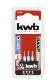 Фото товара «Набор бит KWB Micro Star Torx 0.8, 1.2, 2.0 мм 28 мм (3 шт)»