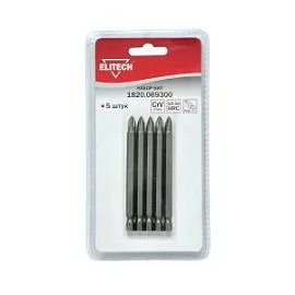 Фото товара «Набор бит Elitech Ph2х90 мм (5 шт)»