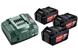 Фото товара «Комплект аккумуляторов Metabo Basic-Set (3 акк 5.2Ач 18В+ЗУ ASC 145)»