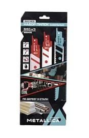 Товар «Набор сабельных полотен Metallica Optima №1 S644D/S711EF/S922BF по дереву/металлу (3 шт)» Фото товара «Набор сабельных полотен Metallica Optima №1 S644D/S711EF/S922BF по дереву/металлу (3 шт)»