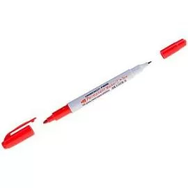 Фото товара «Маркер перманентный Crown 2/1 мм, пулевидный двухсторонний, красный »