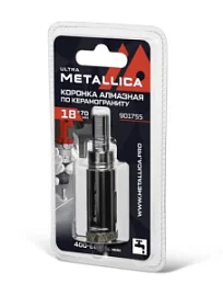 Фото товара «Коронка алмазная Metallica Ultra 18х70 мм #46 со сверлом, по керамограниту, плитке»