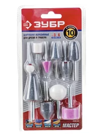 Фото товара «Набор насадок-минишарошек абразивных Зубр 3,2/6 мм (10 шт) 35998-Н10»