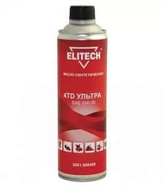 Товар «Масло для 4-х тактного двигателя Elitech SAE 5W-30 0,6 л синтетическое» Фото товара «Масло для 4-х тактного двигателя Elitech SAE 5W-30 0,6 л синтетическое»