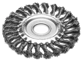 Фото товара «Корщетка для УШМ Stayer 125 мм, дисковая с плетеными пучками проволоки»