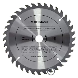 Фото товара «Диск пильный Белмаш 190х1,6/1,4х20/16 мм 36Т »