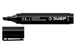 Товар «Маркер перманетный Зубр 2-5 мм, черный клиновидный» Фото товара «Маркер перманетный Зубр 2-5 мм, черный клиновидный»