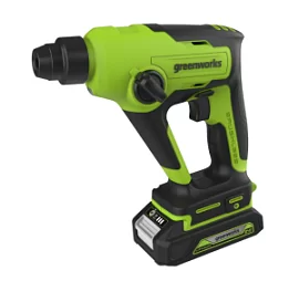 Товар «Аккумуляторный перфоратор Greenworks GD24SDS1 24В (1х2,0 Ач) » Фото товара «Аккумуляторный перфоратор Greenworks GD24SDS1 24В (1х2,0 Ач) »