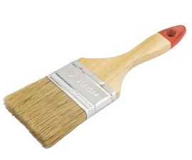 Фото товара «Кисть малярная Зубр Универсал 63 мм плоская с деревянной ручкой»