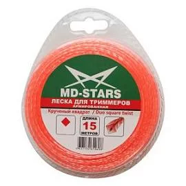 Товар «Леска для триммера MD-Stars Square Twist Duo 2,4 мм/15м витая» Фото товара «Леска для триммера MD-Stars Square Twist Duo 2,4 мм/15м витая»