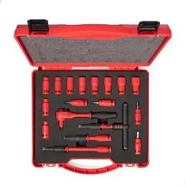 Фото товара «Набор диэлектрических инструментов КВТ Профи 1/4" НИИ-15 (18 шт)»