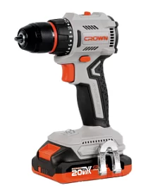 Фото товара «Аккумуляторная дрель-шуруповерт Crown CT21131HMX-2 BMC BL 20В (2х2,0 Ач) в кейсе»