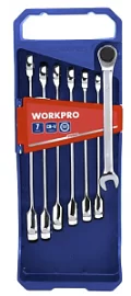 Фото товара «Набор ключей комбинированных трещоточных WORKPRO (7 шт) (WP202511)»