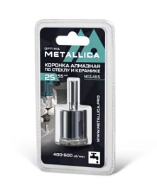 Товар «Коронка алмазная Metallica Optima 25x55 мм #80 по стеклу/плитке» Фото товара «Коронка алмазная Metallica Optima 25x55 мм #80 по стеклу/плитке»