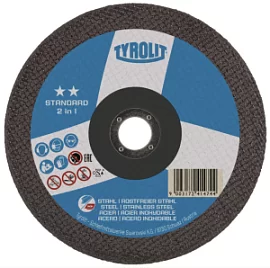 Фото товара «Диск по металлу Tyrolit Standard 125х1,0х22,2 мм A60Q BFS T-41 армированный, сталь+нержавеющая сталь»