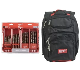 Фото товара «Набор Milwaukee №8 (Набор сверл по металлу 4932493868 + Рюкзак 4932464252)»