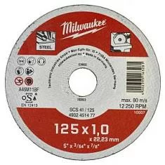 Вы смотрели Диск по металлу Milwaukee SCS 41 125x1х 22,2 мм