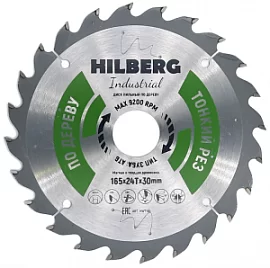Товар «Диск пильный Hilberg Industrial Дерево 165х30 мм 24T тонкий рез» Фото товара «Диск пильный Hilberg Industrial Дерево 165х30 мм 24T тонкий рез»