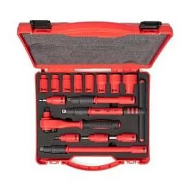 Фото товара «Набор диэлектрических инструментов КВТ Профи 3/8" НИИ-16 (16 шт)»