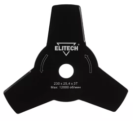 Товар «Нож для триммера Elitech 230х24,4 мм (3 зуба)» Фото товара «Нож для триммера Elitech 230х24,4 мм (3 зуба)»