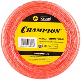 Товар «Леска для триммера Champion Square Twist Duo 3,0 мм/28 м витая» Фото товара «Леска для триммера Champion Square Twist Duo 3,0 мм/28 м витая»