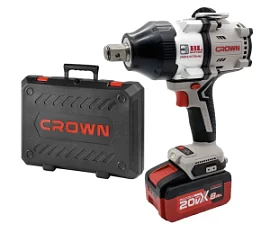 Фото товара «Аккумуляторный ударный гайковерт Crown CT22056HX-8SC4 BMC 20В (1х8,0 Ач) в кейсе»