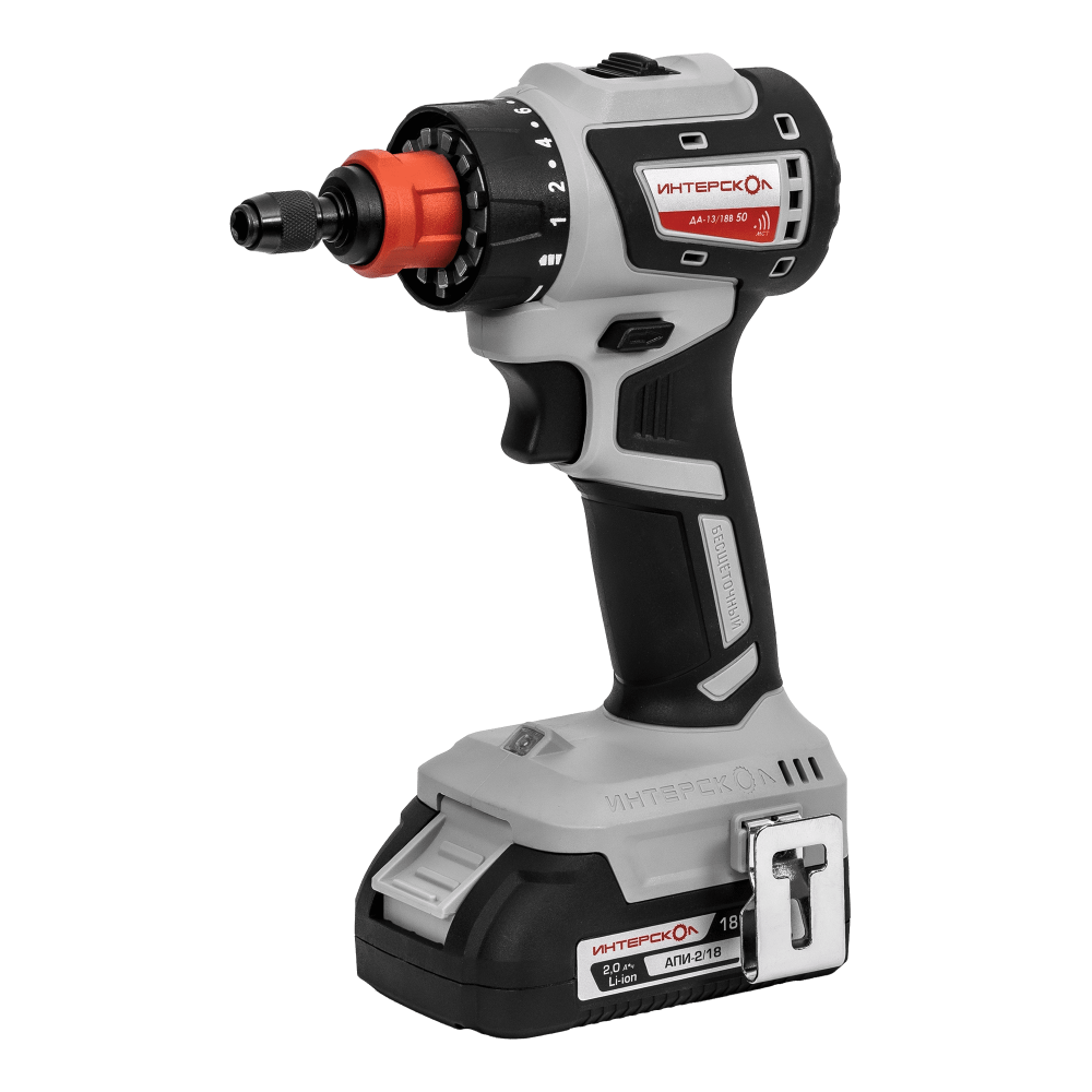 Аккумуляторная дрель-шуруповерт Интерскол Комби ДА-13/18В АПИ 50 (2х2,0 Ач) 4 насадки в кейсе №1