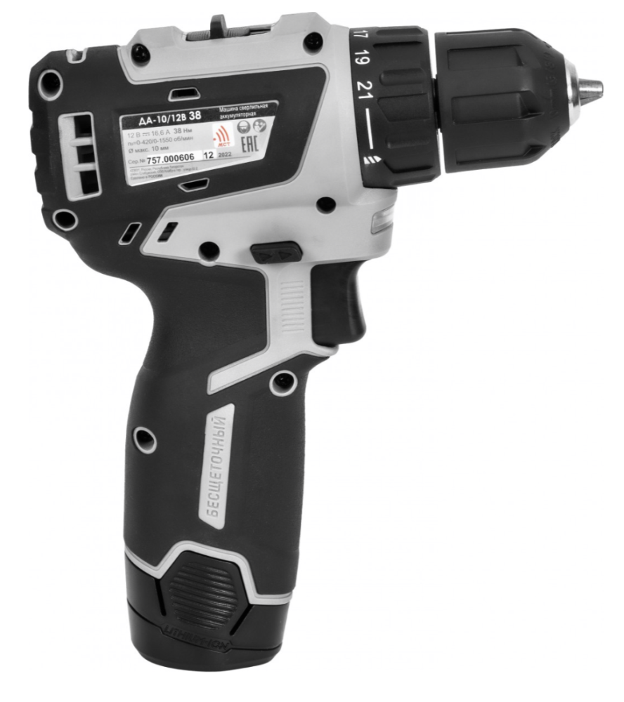 Аккумуляторная дрель-шуруповерт Интерскол МиниМАКС ДА-10/12В 38 в кейсе (2х3,0 Ач) – №1