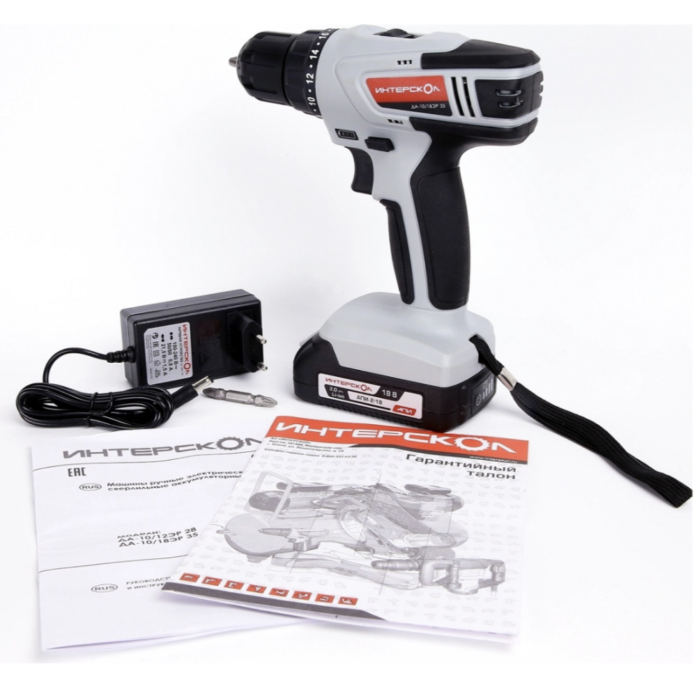 Аккумуляторная дрель-шуруповерт Интерскол ДА-10/18ЭР 35 ПРОМО (2х2,0 Ач) – №5