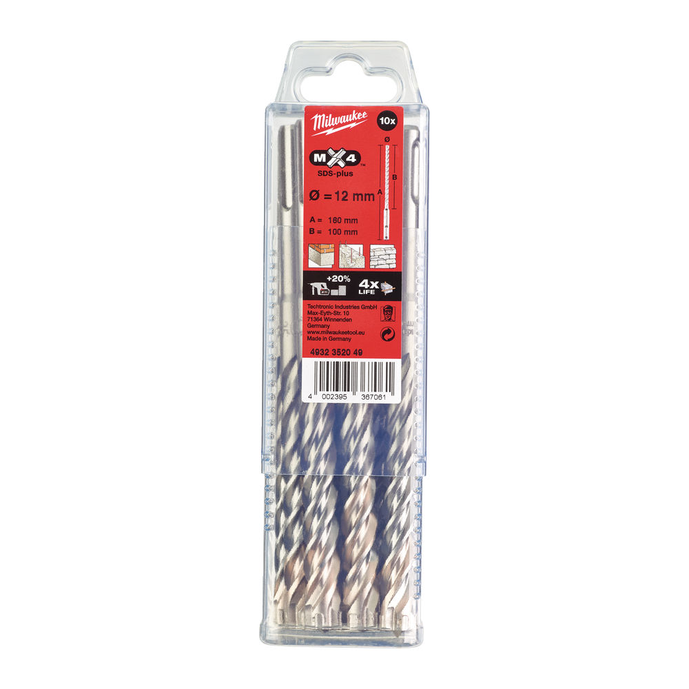 Бур крестовой SDS+ Milwaukee MX4 12х160/110 мм №1