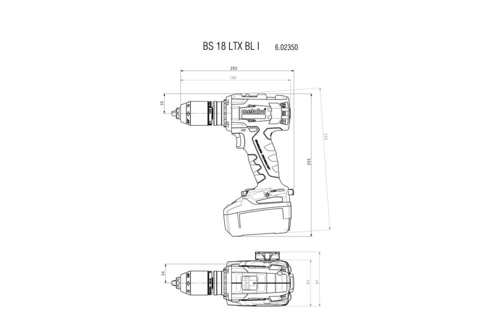 Аккумуляторная дрель-шуруповерт Metabo BS 18 LTX BL I (без акк. и з/у) №1