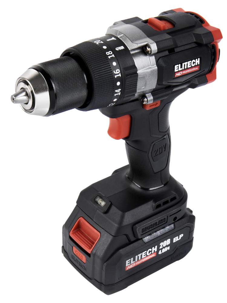 Аккумуляторная ударная дрель-шуруповерт Elitech HD CD 20BL2 (2х4,0 Ач) (E2201.042.02) №5