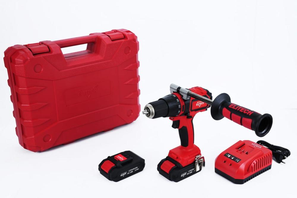Аккумуляторная ударная дрель-шуруповерт Elitech ДА 18УБЛ2 (2х2,0 Ач) №1