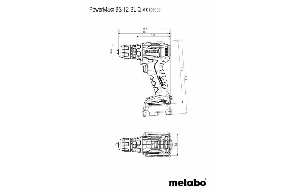 Аккумуляторная дрель-шуруповерт Metabo PowerMaxx BS 12BL Quick (2x2,0 Ач) в кейсе №4