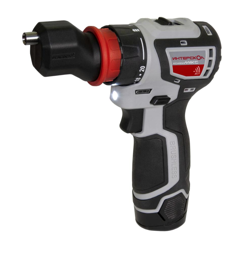Аккумуляторная дрель-шуруповерт Интерскол КомбиМАКС ДА-10/12В (2х2,0 Ач) в кейсе, 4 насадки – №2
