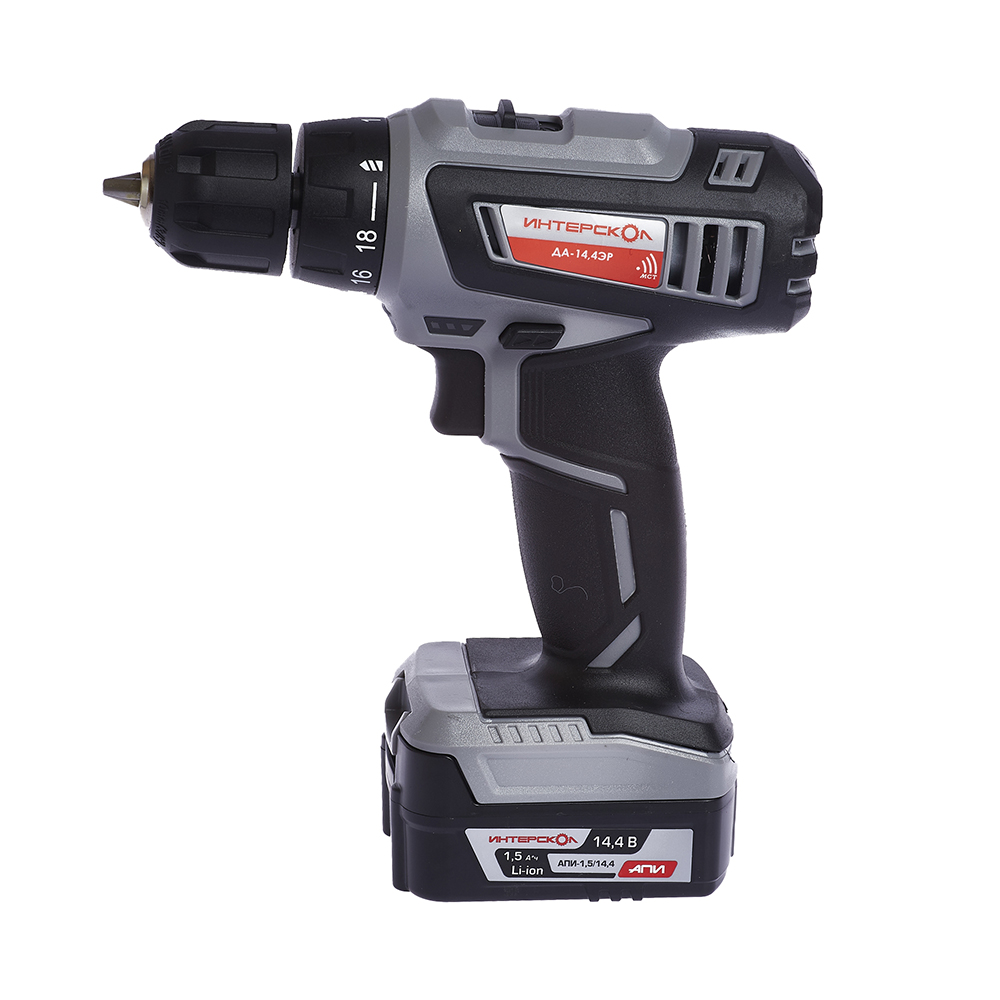 Аккумуляторная дрель-шуруповерт Интерскол ДА-14,4 ЭР Li-ion (2х2,0 Ач) №1