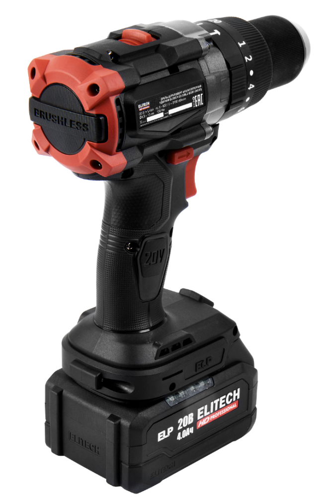 Аккумуляторная ударная дрель-шуруповерт Elitech HD CD 20BL2 (2х4,0 Ач) (E2201.042.02) №4