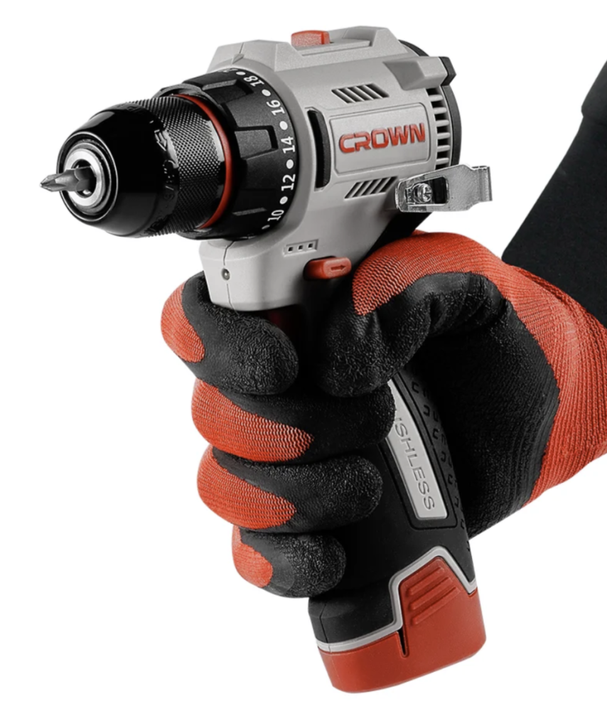 Аккумуляторная дрель-шуруповерт Crown CT21129HMX-2 BMC 12В (2х2,0 Ач) в кейсе – №5