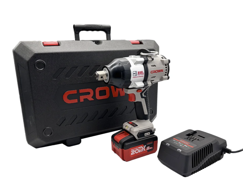 Аккумуляторный ударный гайковерт Crown CT22056HX-8SC4 BMC 20В (1х8,0 Ач) в кейсе №6