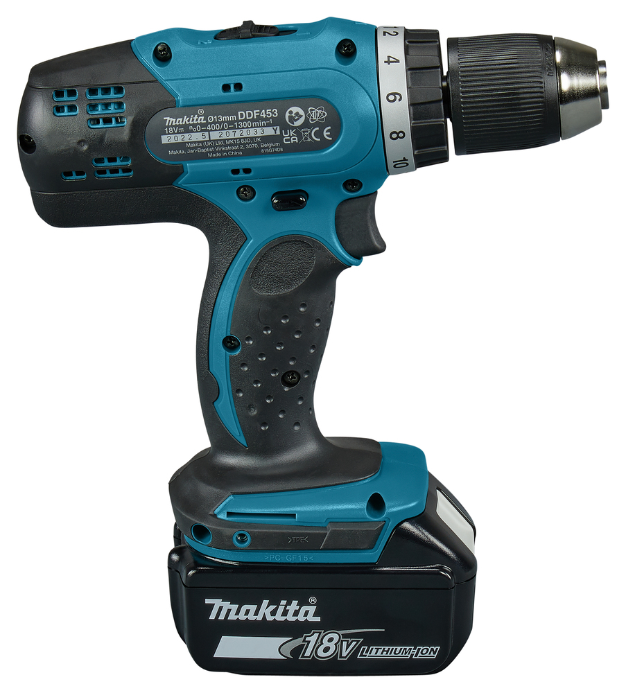 Аккумуляторная дрель-шуруповерт Makita DDF 453SYE (2х1,5 Ач) №1