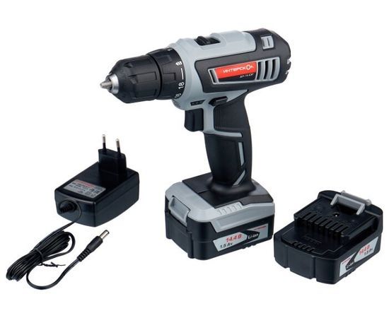 Аккумуляторная дрель-шуруповерт Интерскол ДА-14,4 ЭР Li-ion (2х1,5 Aч) – №1