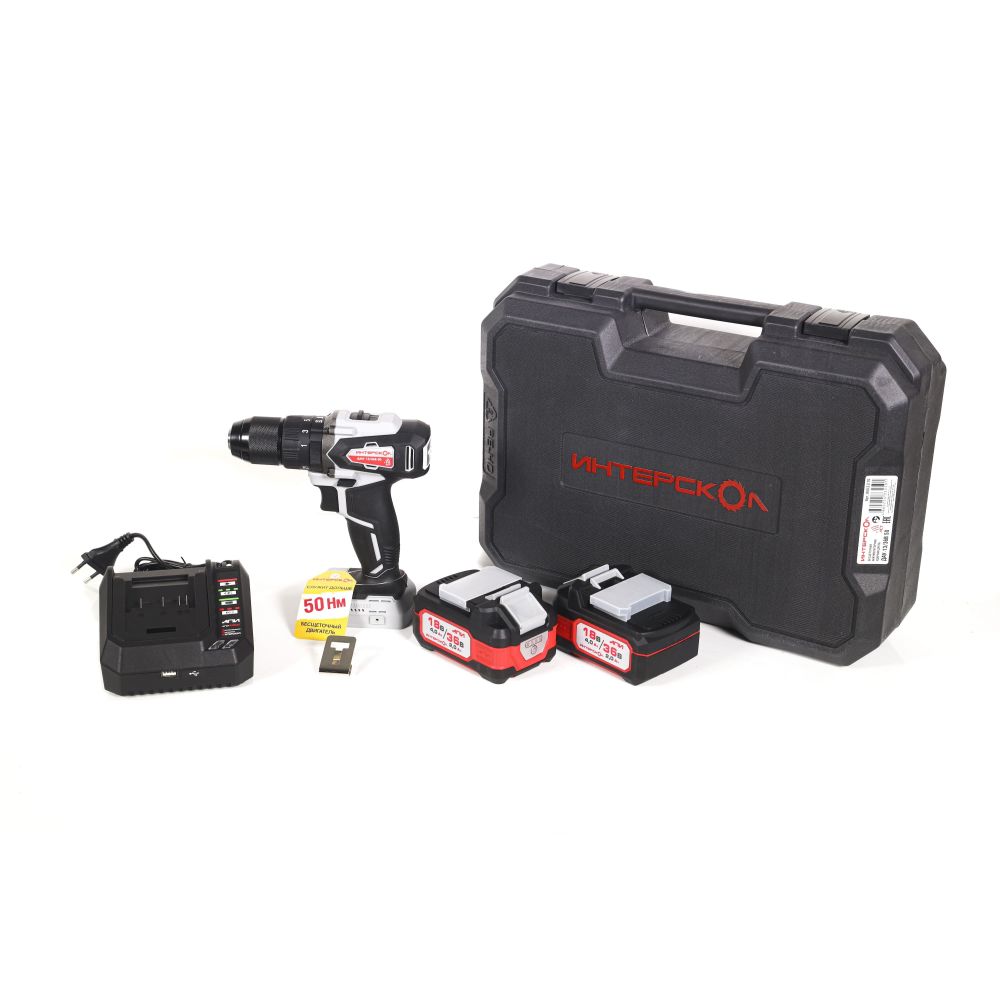 Аккумуляторная ударная дрель-шуруповерт Интерскол ДАУ-13/36В АПИ 50 (2х2,0 Ач) №1